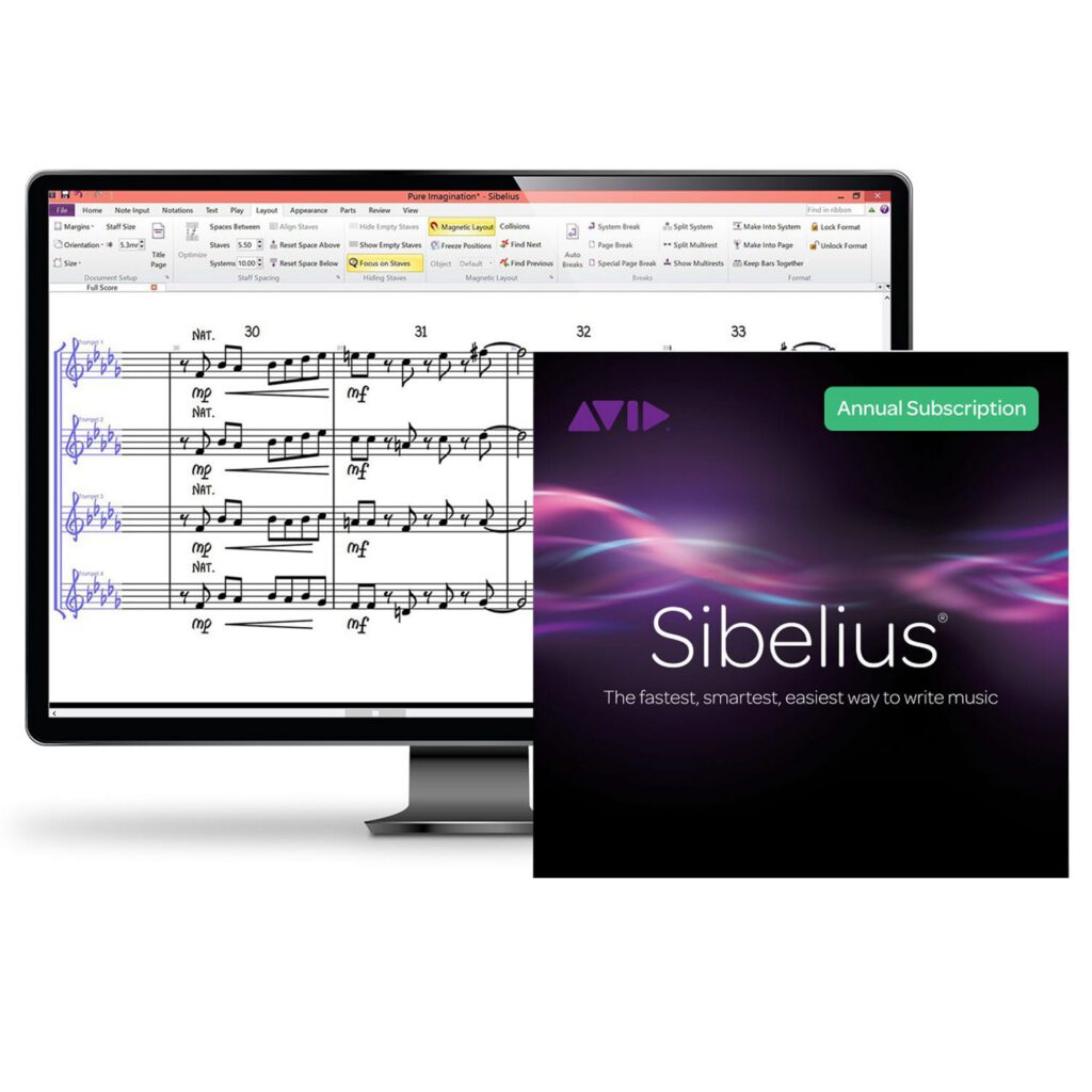 Avid Sibelius Annual Subscription Crossgrade From Finale, Notion, Encore, Ormosaic